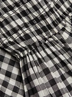 Ischia Gingham Cotton Tie-Waist Midi Dress