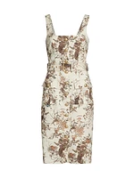 Idy Printed Stretch Cotton Belted Tank Dress
