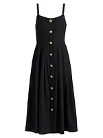 Esmeralda Cotton-Blend Sleeveless Midi-Dress