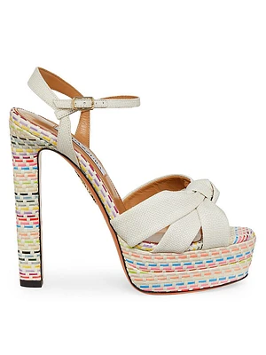 Nina 130MM Striped Grosgrain Platform Sandals