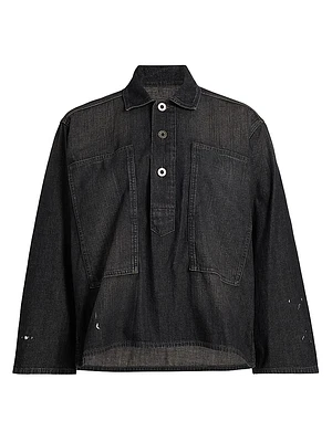 Oversized Denim Pull-Over Shirt