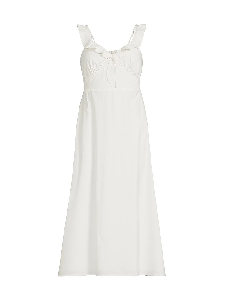Lelia Ruffle Cover-Up Midi-Dress