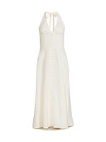 Marie Linen Halterneck Midi-Dress