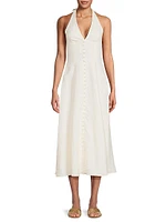 Marie Linen Halterneck Midi-Dress