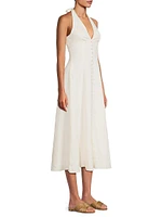 Marie Linen Halterneck Midi-Dress