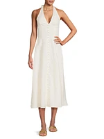 Marie Linen Halterneck Midi-Dress