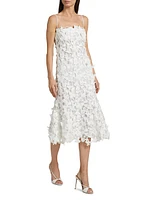 Fleurella Guipure Lace Midi-Dress