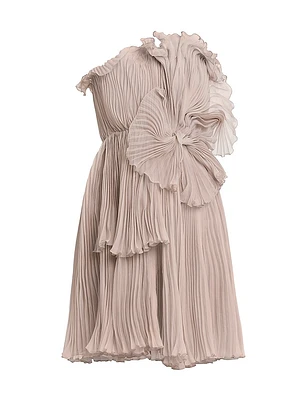 Silk Chiffon Bow Waist Strapless Minidress