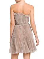 Silk Chiffon Bow Waist Strapless Minidress