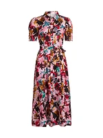 Vanessa Floral Silk Tie-Waist Shirtdress