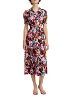 Vanessa Floral Silk Tie-Waist Shirtdress