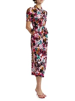 Vanessa Floral Silk Tie-Waist Shirtdress