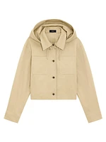 Cotton Hooded Crop Jacket