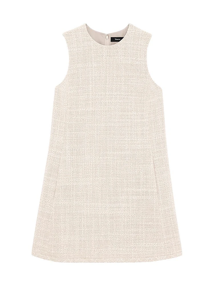 Tweed Sleeveless Shift Dress
