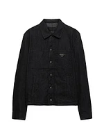Chevron Denim Blouson Jacket