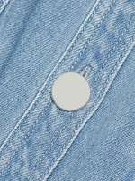 Palmer Washed-Denim Button-Front Midi-Dress