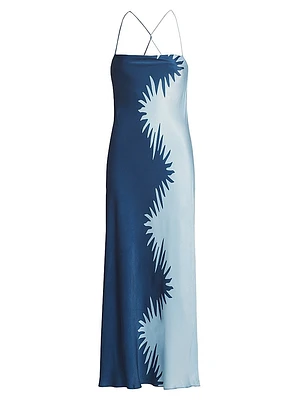 Flossie Abstract Bias-Cut Maxi-Dress