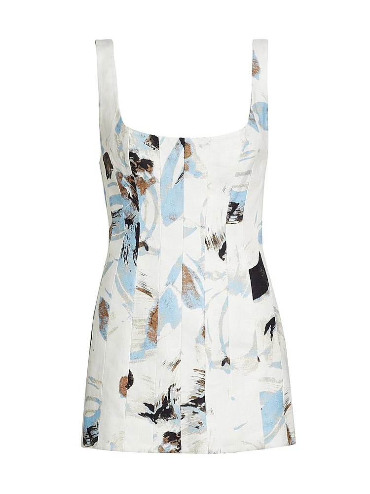 Rosalie Abstract Print Cotton Minidress