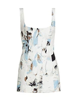 Rosalie Abstract Print Cotton Minidress