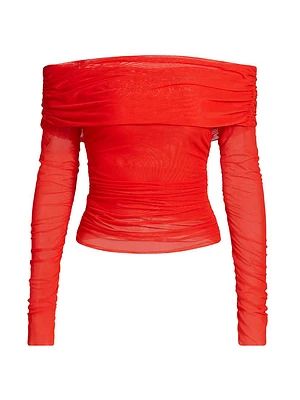 Tillie Mesh Off-The-Shoulder Top