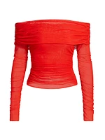 Tillie Mesh Off-The-Shoulder Top