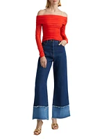 Tillie Mesh Off-The-Shoulder Top