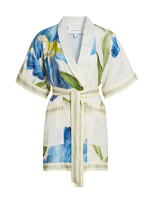 Greer Floral Wrap Tie-Waist Minidress