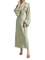 Becca Satin Gathered Maxi Dress