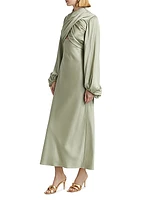 Becca Satin Gathered Maxi Dress