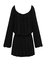 Gathered Dress Satin Crepe Jersey