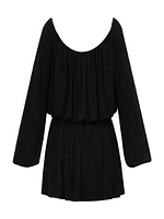 Gathered Dress Satin Crepe Jersey