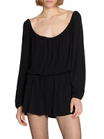 Gathered Dress Satin Crepe Jersey