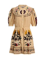Cassia Print Short-Sleeve Minidress