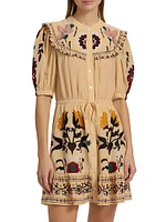 Cassia Print Short-Sleeve Minidress