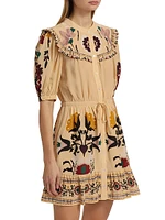 Cassia Print Short-Sleeve Minidress