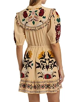 Cassia Print Short-Sleeve Minidress