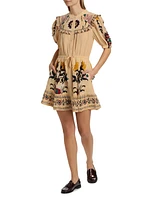 Cassia Print Short-Sleeve Minidress