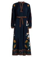 Cassia Print Long-Sleeve Dress
