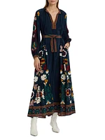Cassia Print Long-Sleeve Dress
