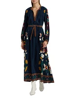Cassia Print Long-Sleeve Dress