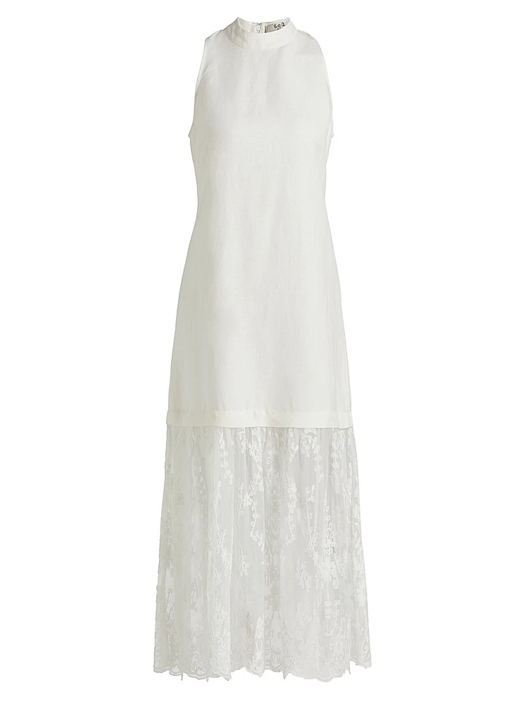 Marja Embroidery Mesh Tank Dress