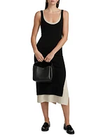 Cotton-Silk Layered Tank Midi-Dress