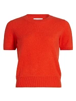 Cashmere Short-Sleeve Crop Sweater