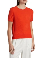 Cashmere Short-Sleeve Crop Sweater