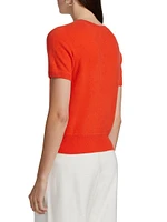Cashmere Short-Sleeve Crop Sweater