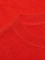 Cashmere Short-Sleeve Crop Sweater
