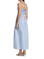 Striped Cotton Poplin A-Line Midi Dress