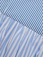 Striped Cotton Poplin A-Line Midi Dress