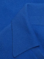 Cashmere Cropped Polo Cardigan