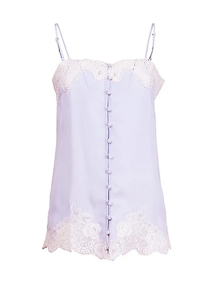 Lace Appliqué Silk Slip